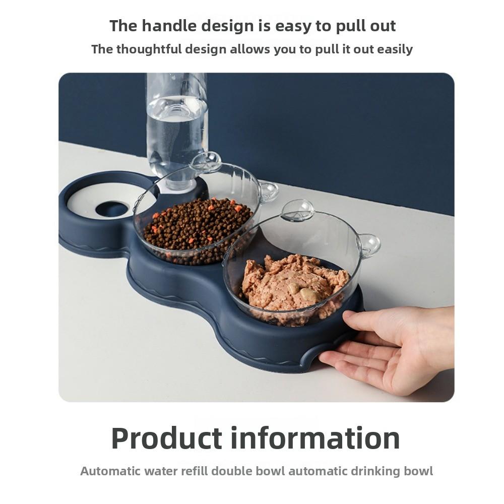 Double Bowl Automatic Pet Feeder Water Dispenser Cat Basin Dog Bowl Cat Bowl Cat Supplies Water Dispenser
