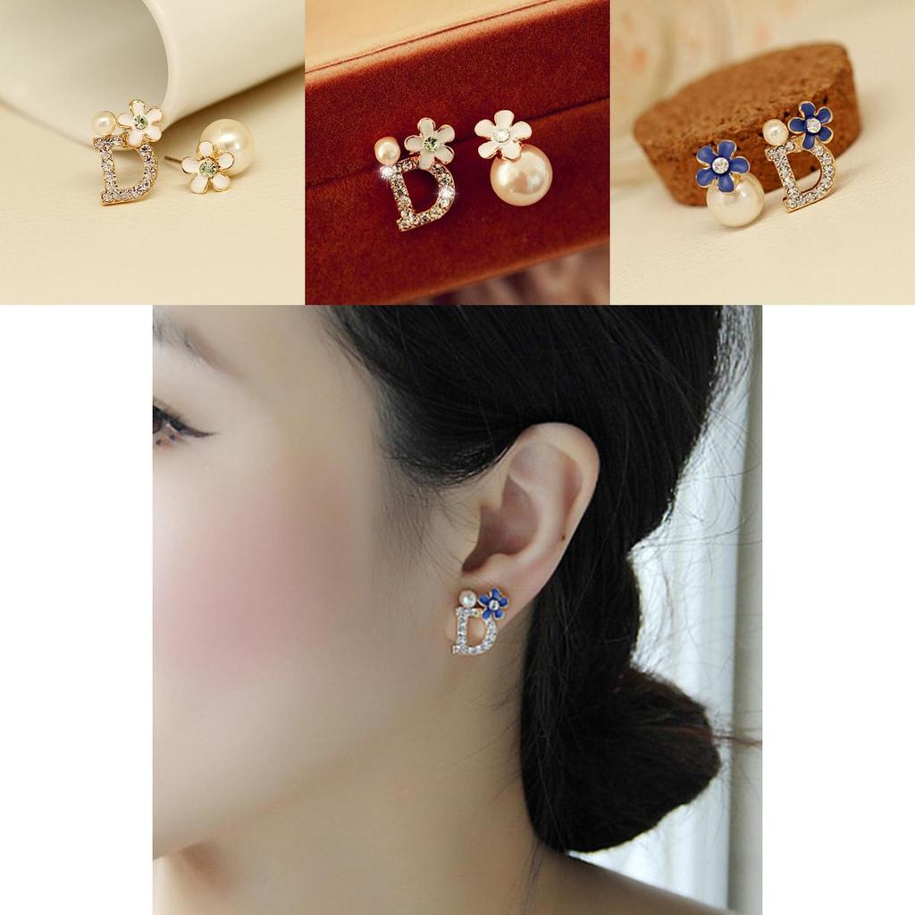 Timeless Women's Fashion Earrings With Sparkling Crystals And Faux Pearls