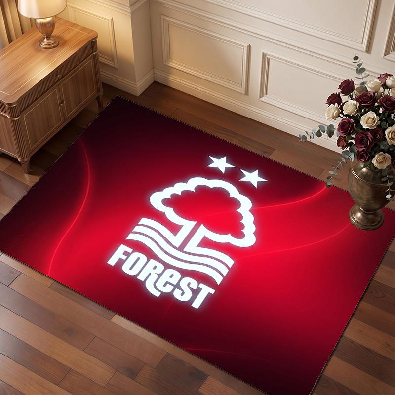 Nottingham Forest Fußball Druck Kristall Samt Teppich, Bequemer Wasserabsorbierender Rutschfester Innenboden Teppich