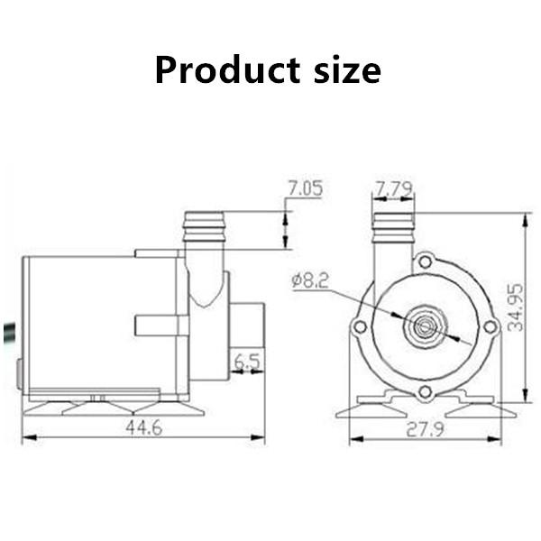 DC 6~12V 280L/T Mikro Akvarium Senkbar Vannpumpe Mini Akvariepumpe 1,5~4W Maks Løftehøyde 2,2M