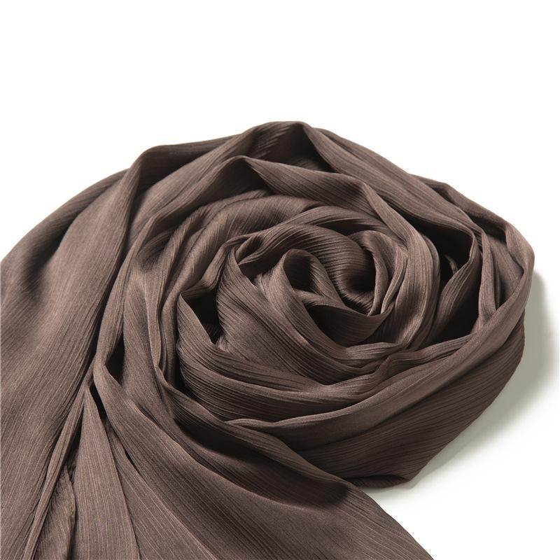Headscarf Solid color silk scarf Basic versatile scarf Women's smooth crepe travel scarf Xizang travel shawl