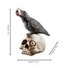 Halloween Crow Skull Glass Ornament for Yard Decor