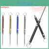 Titanium Alloy Toothpick Portable Toothpick Artifact Spring Telescopic Toothpick Keychain Pendant Outdoor Self-defense Camping Tool Silver