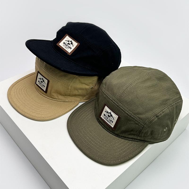 Yiran Bag Women's New Men Woman Japanese Flat Eaves Retro Patch Mountain Letter Baseball Hats Breathable Sunshade Snapback Caps Versatile Personal 52-60Cm