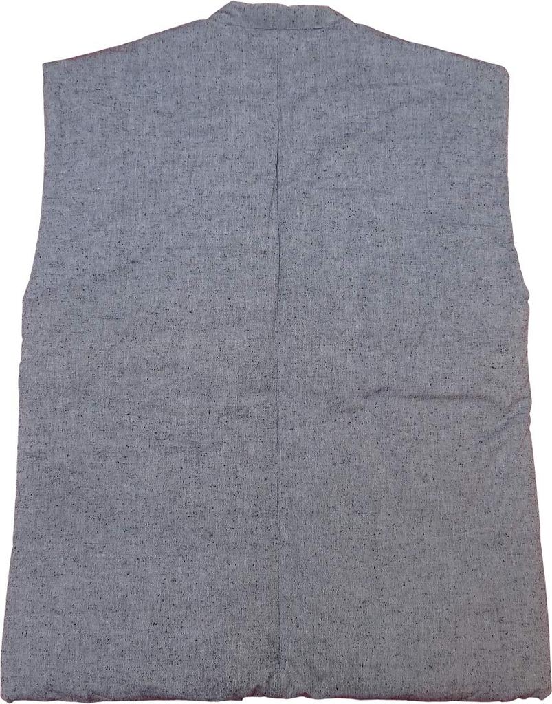 Authentic padded happi sleeveless Patchwork C free made in [Yoshiwaka] Kurume-made coat, poncho! (gray), men's size, Japan.