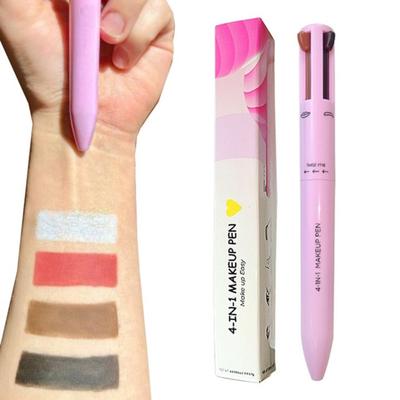 Multifunctional Cosmetic Ballpoint Pen Makeup Pen Waterproof Eyeliner Eyebrow Pencil Long Lasting Highlighter Stick 4 In 1, Type A