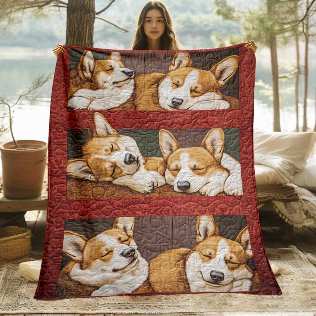 Corgi dog sleeping pattern fleece blanket soft warm pet lover gift home decor animal print blanket cozy winter blanket
