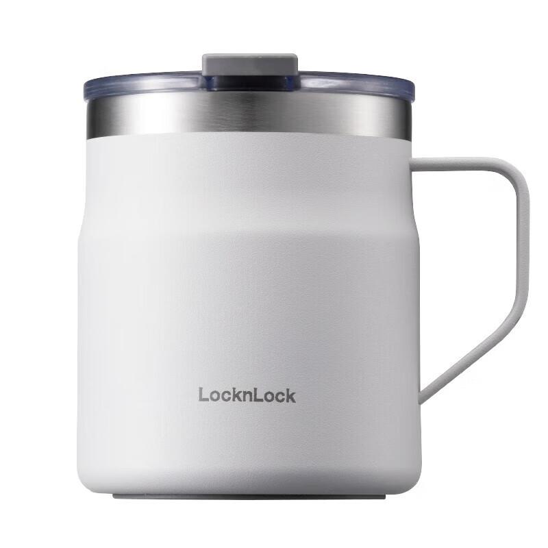 LOCK&LOCK (LOCK&LOCK) Coffee Cup Insulated Hot And Cold Desktop Cup for Men And Women, Couples Water Mug 390ML White LHC4218WHT