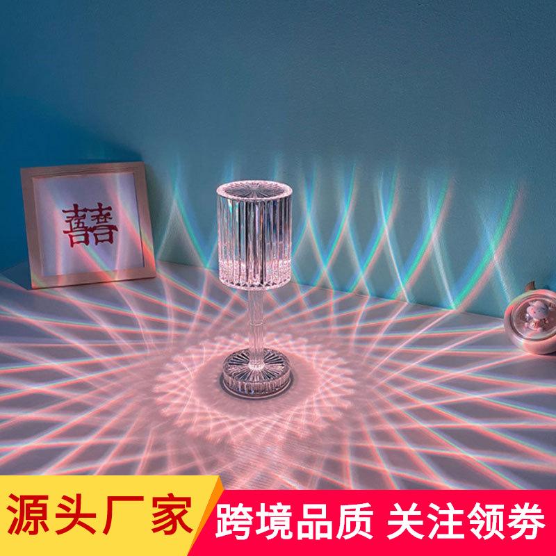 Cross-Border Gatsby Crystal Lamp Restaurant Bar Charging Ambience Light Acrylic Creative Lines Small Night