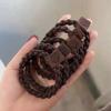 Elastico per Capelli a Scrunchie in Lussuosa Pelle Nera - Elastico Durevole per Capelli da Donna