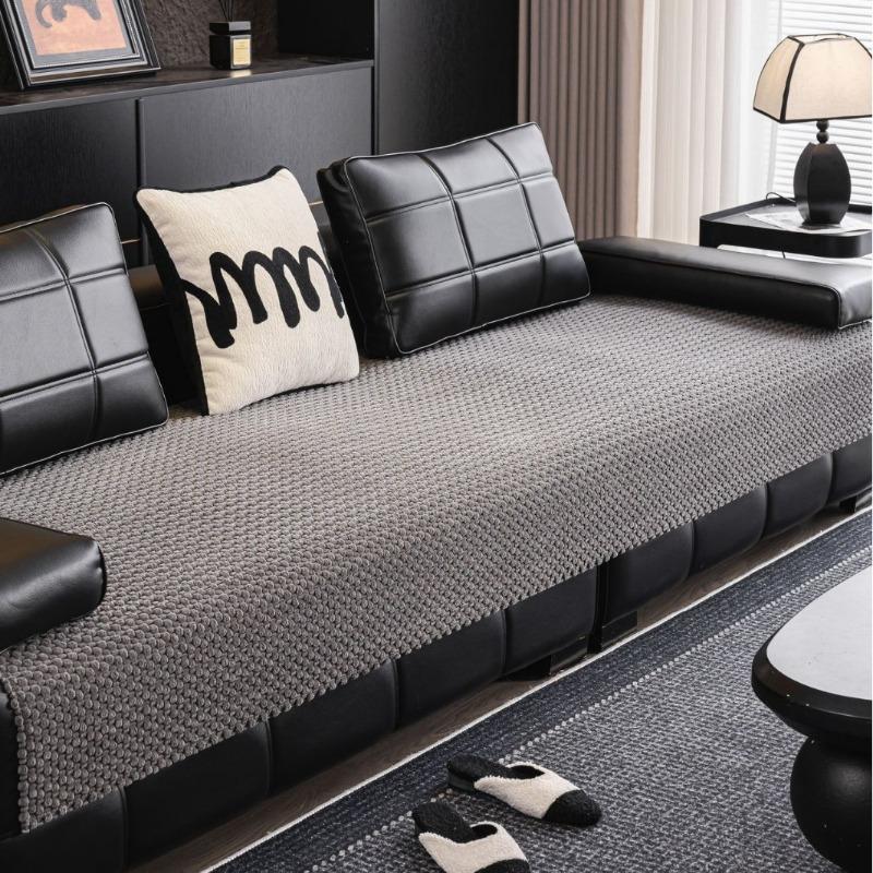 Cream Style Plush Sofa Cover Skin Friendly All Season Universal Anti Slip Dustproof Comfortable Sofa Cushion Cover Cloth Towel