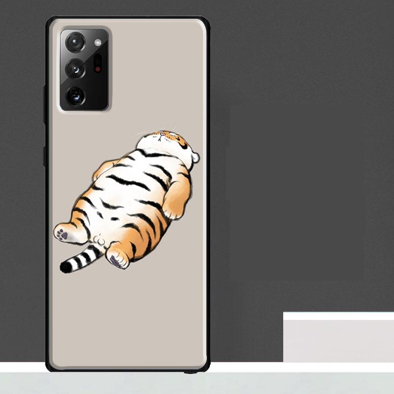 Fat Tiger Cartoon Funny Case For Samsung Galaxy S24 Ultra S23 S22 S21 S25 Ultra S9 S10 S20 Plus S25 FE Phone Cover