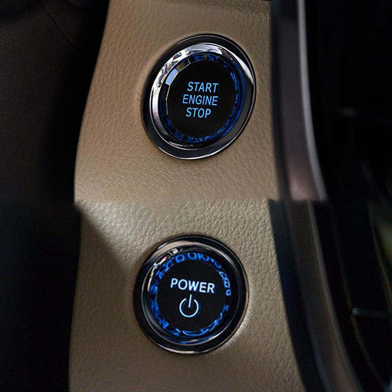 Car Crystal Engine Start Stop Switch Button Ignition Button Cover Sticker For Toyota Camry Avalon Rav4 Highlander  Accessories