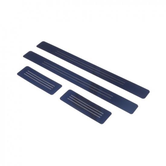 Blue Steel Inner Door Sill Strip Sticker For Land Rover Discovery 5 LR5 2017-22