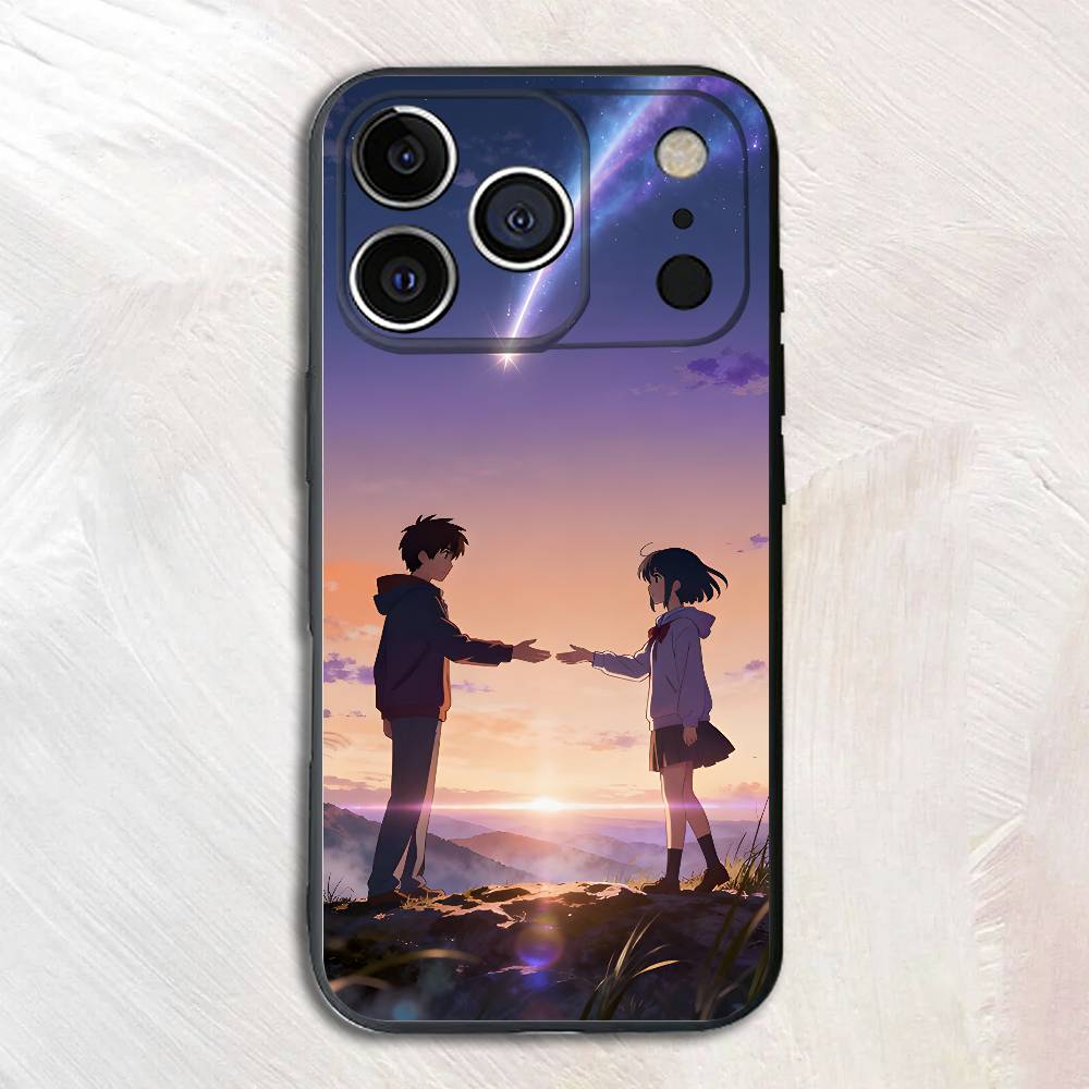 Anime Y-Your Name Silicone Soft Phone Case For iPhone17,16,15,14,13,12 Pro Max Plus X XR SE Cover