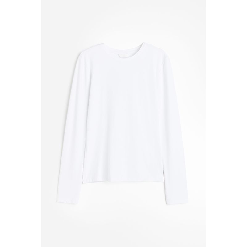 

HM Women s T-shirt Autumn Elastic round Neck Soft Comfort and Casual Long Sleeves Jersey Tops 1191700