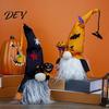 Holiday Party Supplies Halloween Light Up Gnome Decoration, Spooky Orange Black Swedish Tomte Elf Figurine, Room Decor Cute Plush Glowing Dwarf