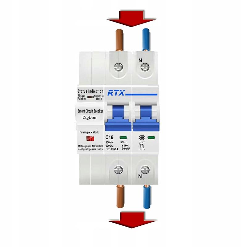 Controlled fuse 2x 16A ZigBee TUYA En measurement