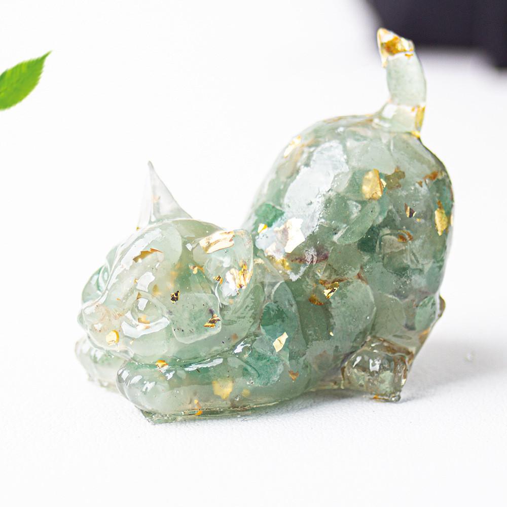 Crystal Resin Cat Figurine With Bright Colors For Home Office Decor And Gift Ideas