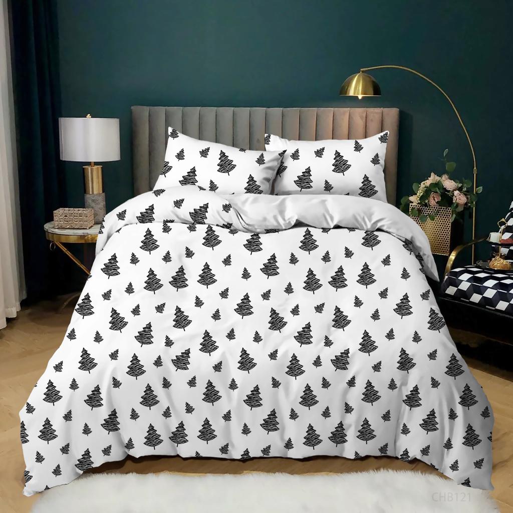 Simple And Fresh Three-Piece Set Thousand Birds Plaid Kit Quilt Cover Bedding