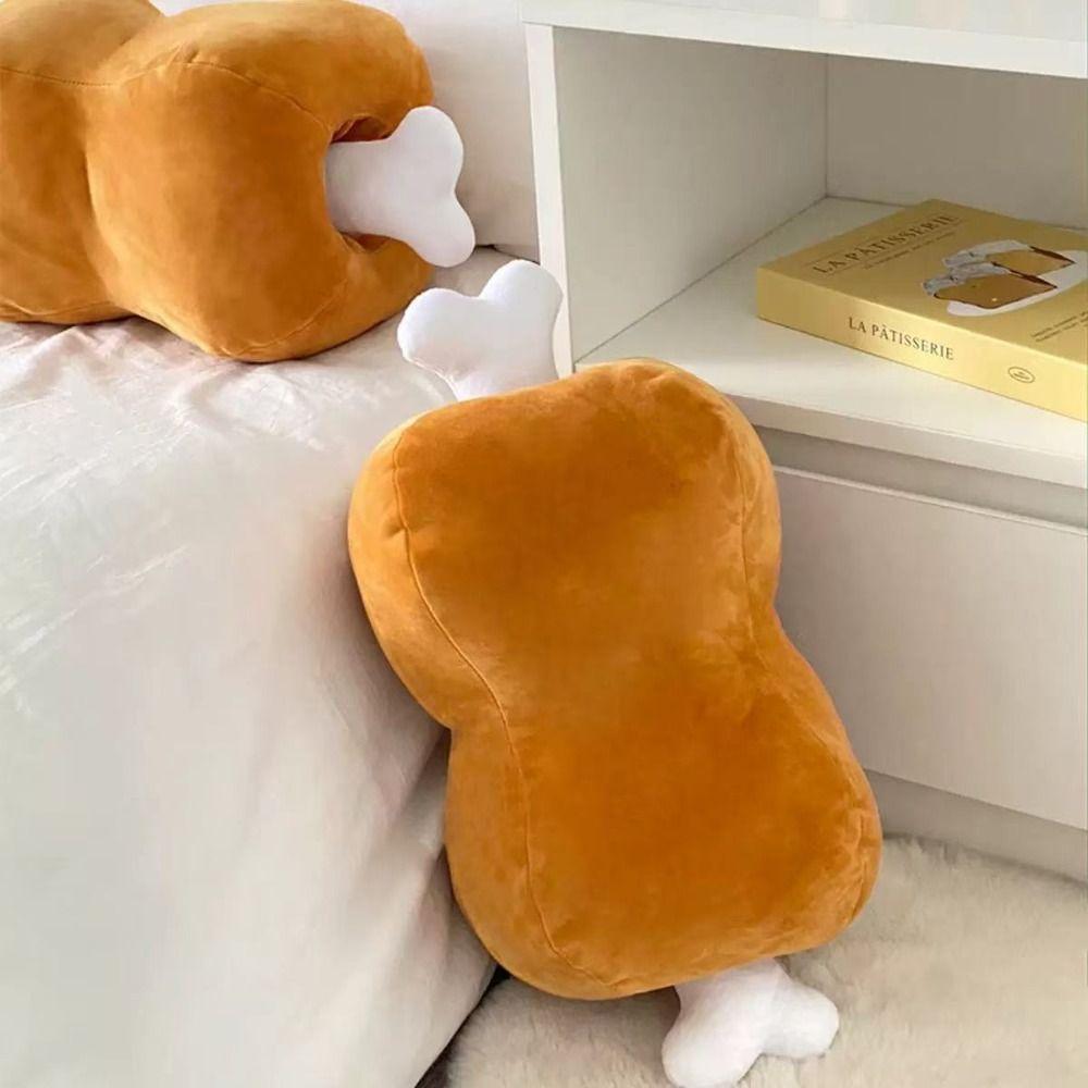 42cm Simulation Meat Bone Pillow Soft Washable Lifelike Meat Bone Pillow Hypoallergenic Cartoon Design Dual-use Pillow