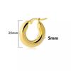 Gold Color Stainless Steel Hoop Earrings For Women  New Fashion Round Smooth Thick Jewelry Ins Trendy Metal Gifts