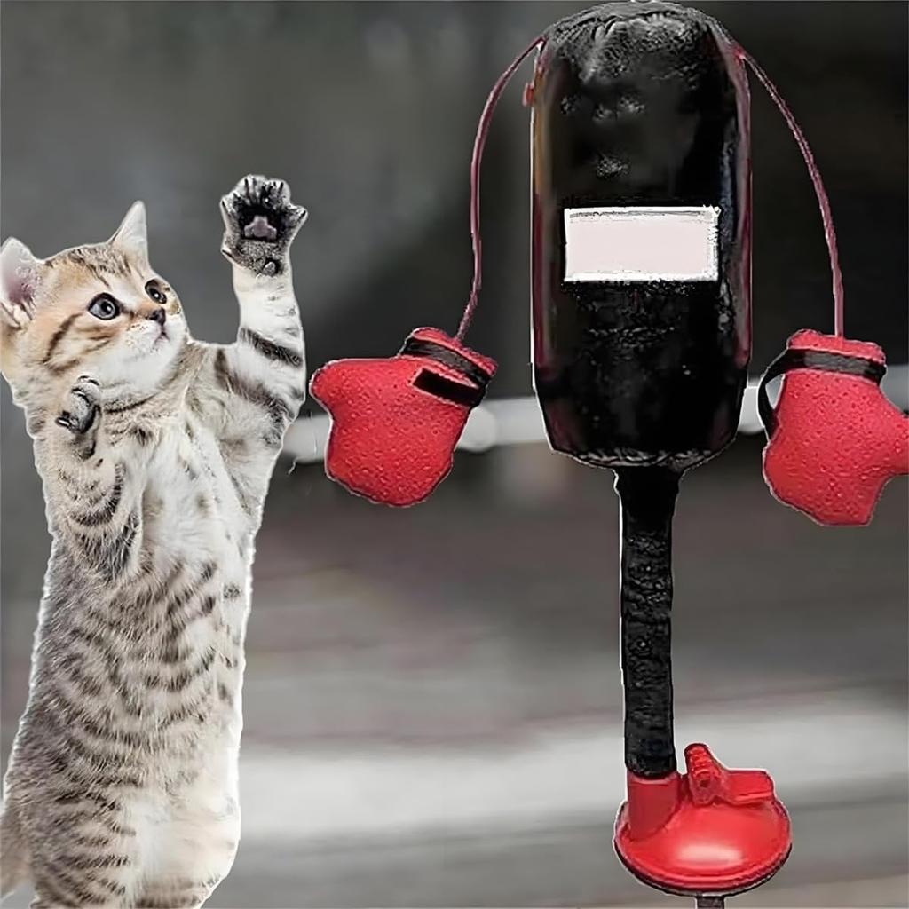 Giocattolo da Boxe Interattivo per Gatti Sacco da Pugilato per Gatti Palestrina Autoportante per Gattini Sollievo dallo Stress Giocattolo per Gatti Resistente Allenatore per Graffi