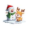 Festive Cartoon Snowman & Deer Toilet or Wall Stickers, Christmas Decoration, Self-Adhesive