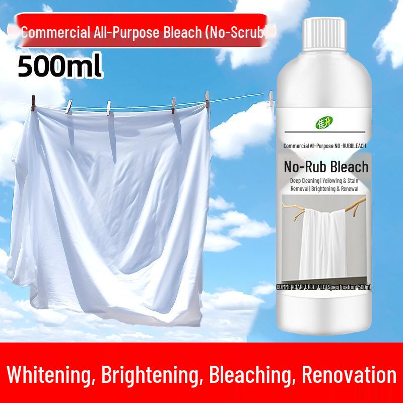 No-Rub Whitening Bleach for Lab Coats & Bedding with Stain Remover and Antibacterial Detergent