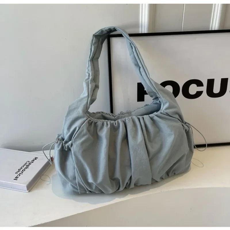 Nylon Cloth Bag Women Tote Bag Large Capacity Summer  New All-Match Ins One-Shoulder College Student Class Bag Lady Handbag