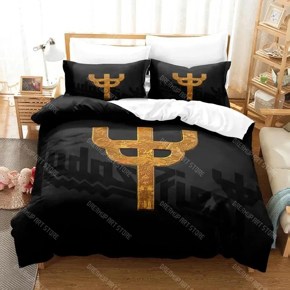 3D Print Judas Priest Bedding Set Duvet Cover Bed Set Quilt Cover Pillowcase Comforter king Queen Size Boys Adult Bedding Set