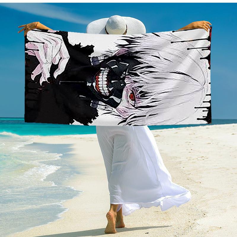 Ultra-Soft Beach Towel with Tokyo Ghoul Theme,Ideal for Pool - Camping, Diving - Perfect Travel Essential, Vibrant Beach Towel.