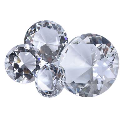 Fermacarte trasparente in vetro sfaccettato con diamanti giganti, decorazione artigianale