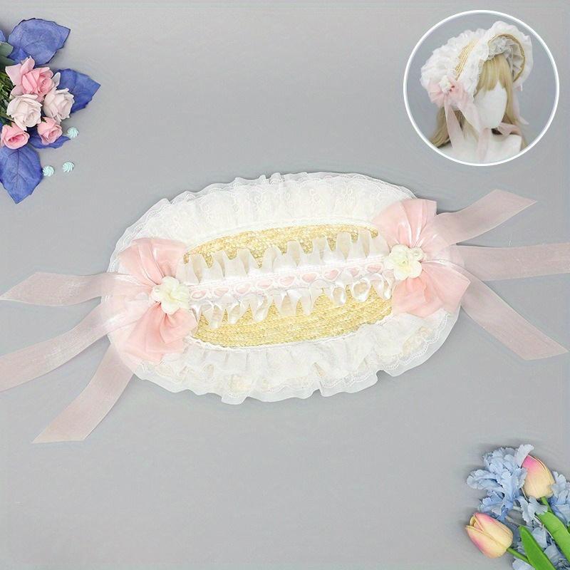 Hua Ling Handmade | Lolita Bonnet Straw Hat - Multi-color BNT Original Design, Rustic Lolita Style for Women