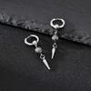 Vintage Fashion Punk Gothic Cone Pendant Earrings for Men, Stainless Steel Silver Color Drop Earrings, Retro Hip-hop Jewelry