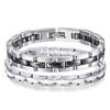 Stainless Steel Ceramic Bracelet Couples Geometric Black White Unisex Fashion Jewelry