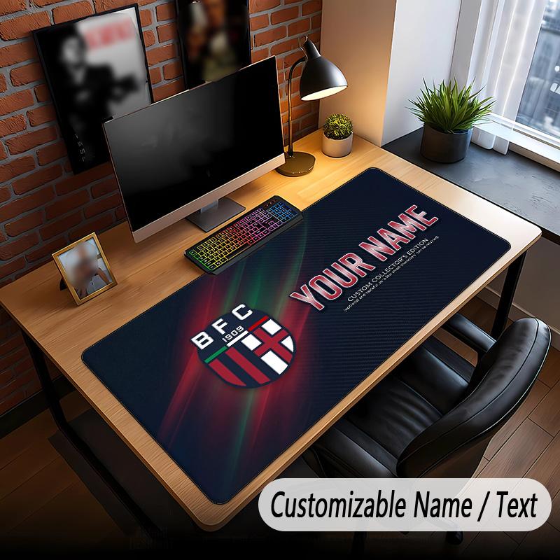 Large Mouse Pad Bologna FC Print Custom Name Text Desk Mat for Office Gaming
