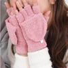 Unisex Rukavice s odklápěcími prsty Dámské Korálový samet Odolné proti chladu Palčáky Zimní teplé Měkké Dvouúčelové Fleece rukavice