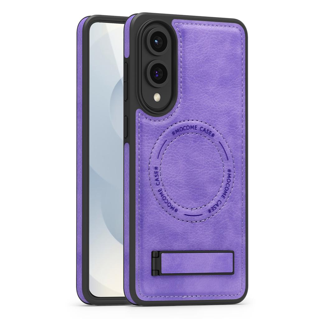 Applicable to S25EDGE mobile phone case crystal shield magnetic suction bracket all-inclusive PU leather S25 protective cover factory