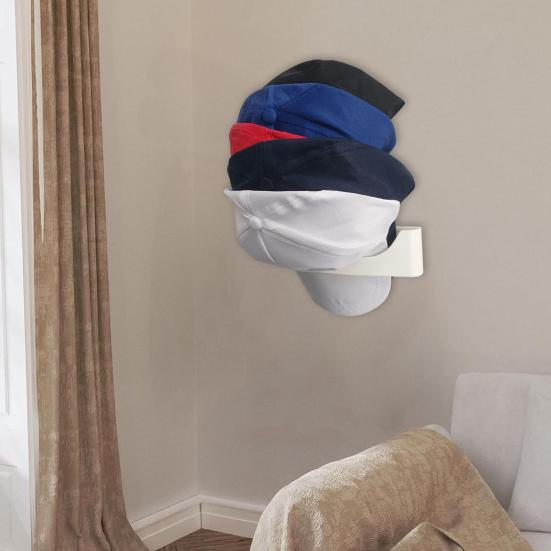 Wall Mount Baseball Hat Organizer Heavy Duty No Drilling Closet Door Mounted Peaked Hat Holder Display Stand Storage Rack
