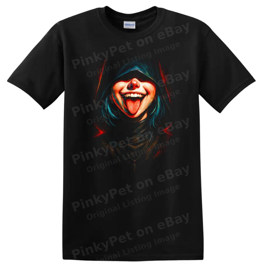 Dark Urban Streetwear Smile Graphic T Shirt Cool Character Artwork Tee
