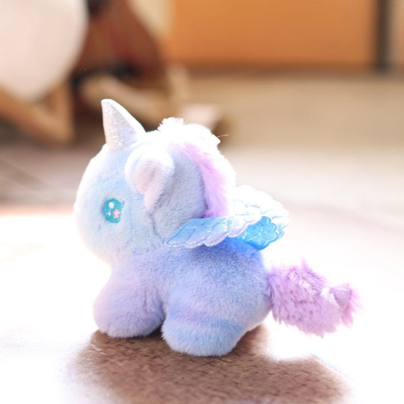 Schöner Gradient Pony Plüsch Schlüsselanhänger Cartoon Bunte Traumhafte Pony Puppe Schüler Rucksack Anhänger Schlüsselanhänger Geschenke