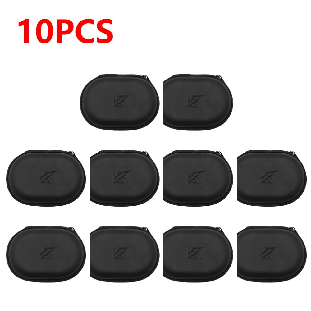 1-10PCS KZ Earphones Oval Storage Bag Wired Headphones PU Zipper Storage Box Portable Hold Case Container for KZ BA10 AS10 ES4