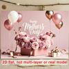 Pink Floral 2D Backdrop, Mother's Day Gift Box Photo Background
