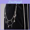 Metal Skull Cross Pendant Hip Hop Belt Chain For Men And Women