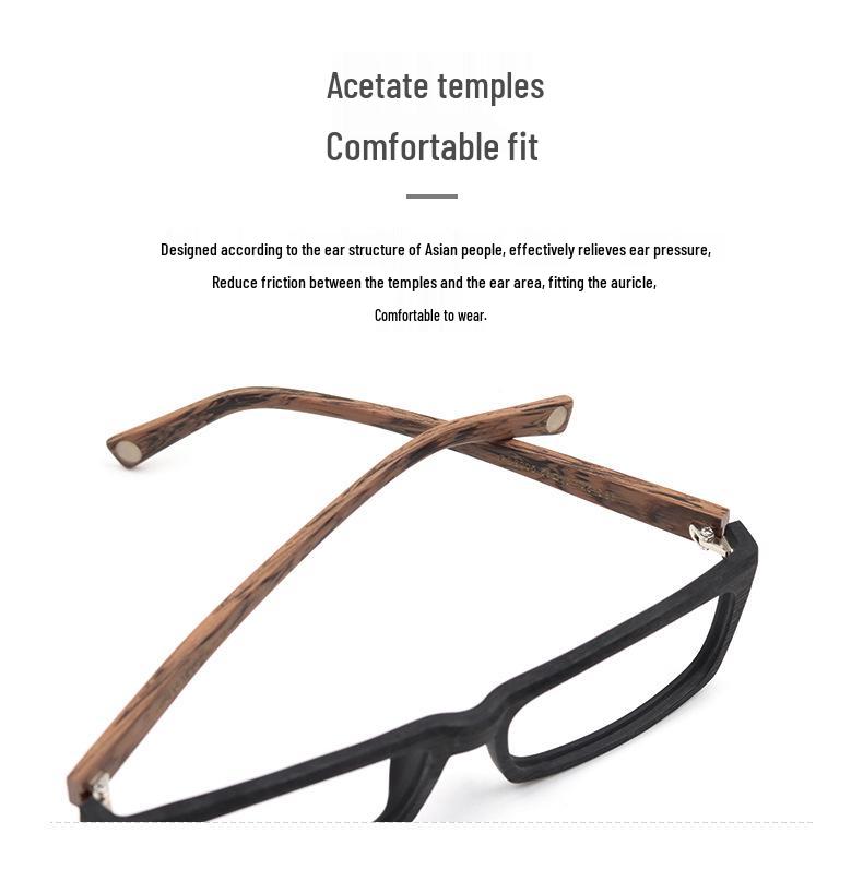 Ochelari de acetat cu ramă completă pătrată pentru bărbați pentru fețe mari sau late, Stil 8005.