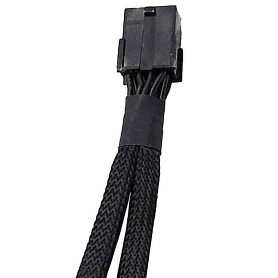 PCI Express Splitter Cable 6-pin to 2x PCI Express 6+2-pin 18 AWG Black Sleeved