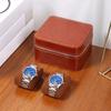 2-Slot Watch Storage Box PU Leather Watch Display Box with Suede Interior and Zipper Portable Travel Watch Organizer Case