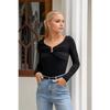 Early Spring V-neck Top European and American Fashion Temperament Long-sleeved Women's Knitted Bottoming Shirt