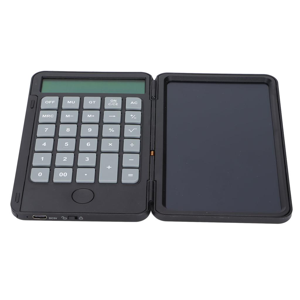 Calculator Writing Tablet 6.5in LCD Chargeable Portable Paperless Drawing Handwriting BoardBlack